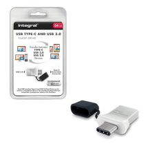 INTEGRAL FUSION TYPE-C 64GB  USB 3.0 INFD64GBFUS3.0-C   **