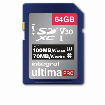 INTEGRAL SD64GB 100-45MB/s V30  INSDX64G-100V30 10-84-61  **